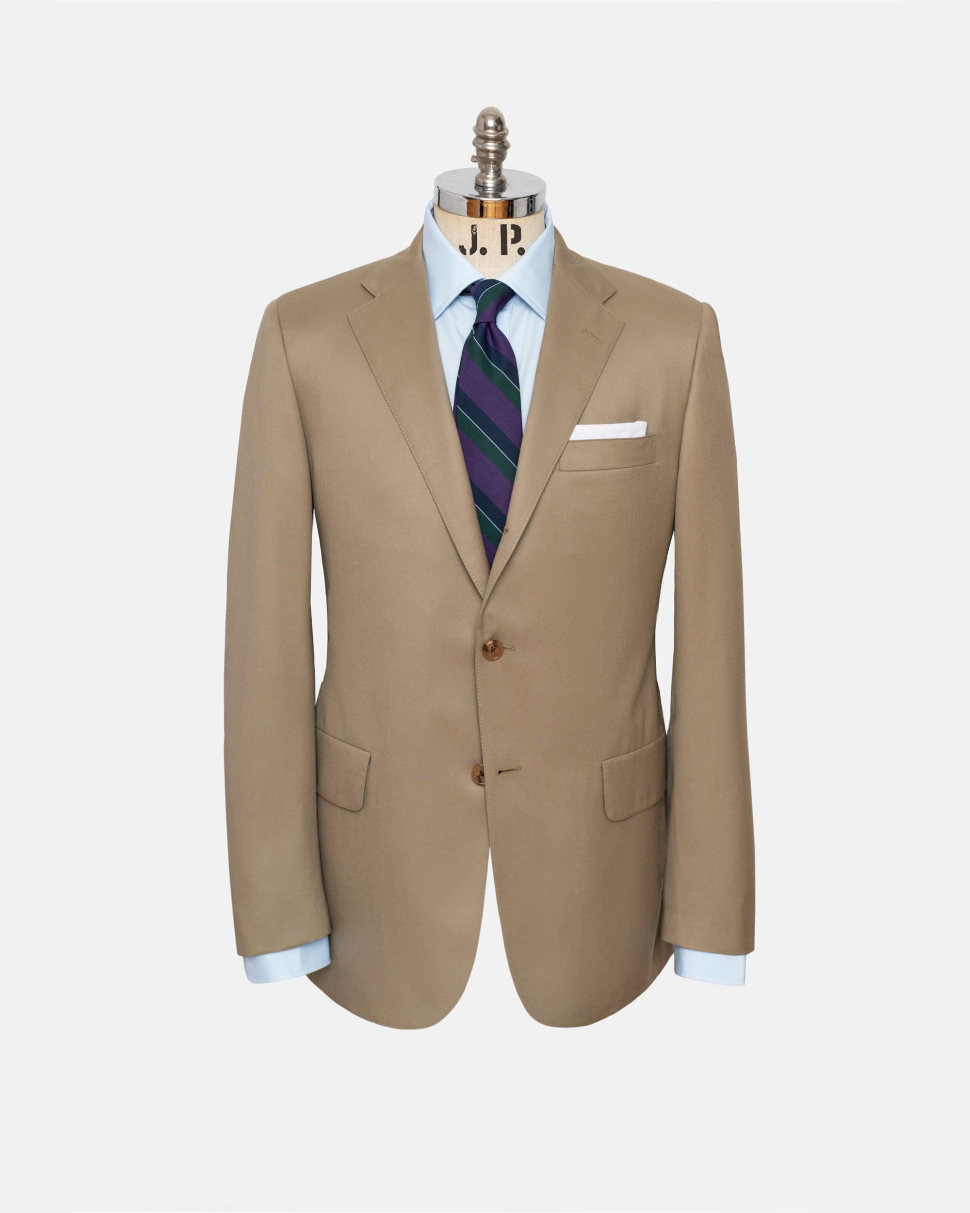 Made-in-USA Tan Gabardine Suit - Custom Make