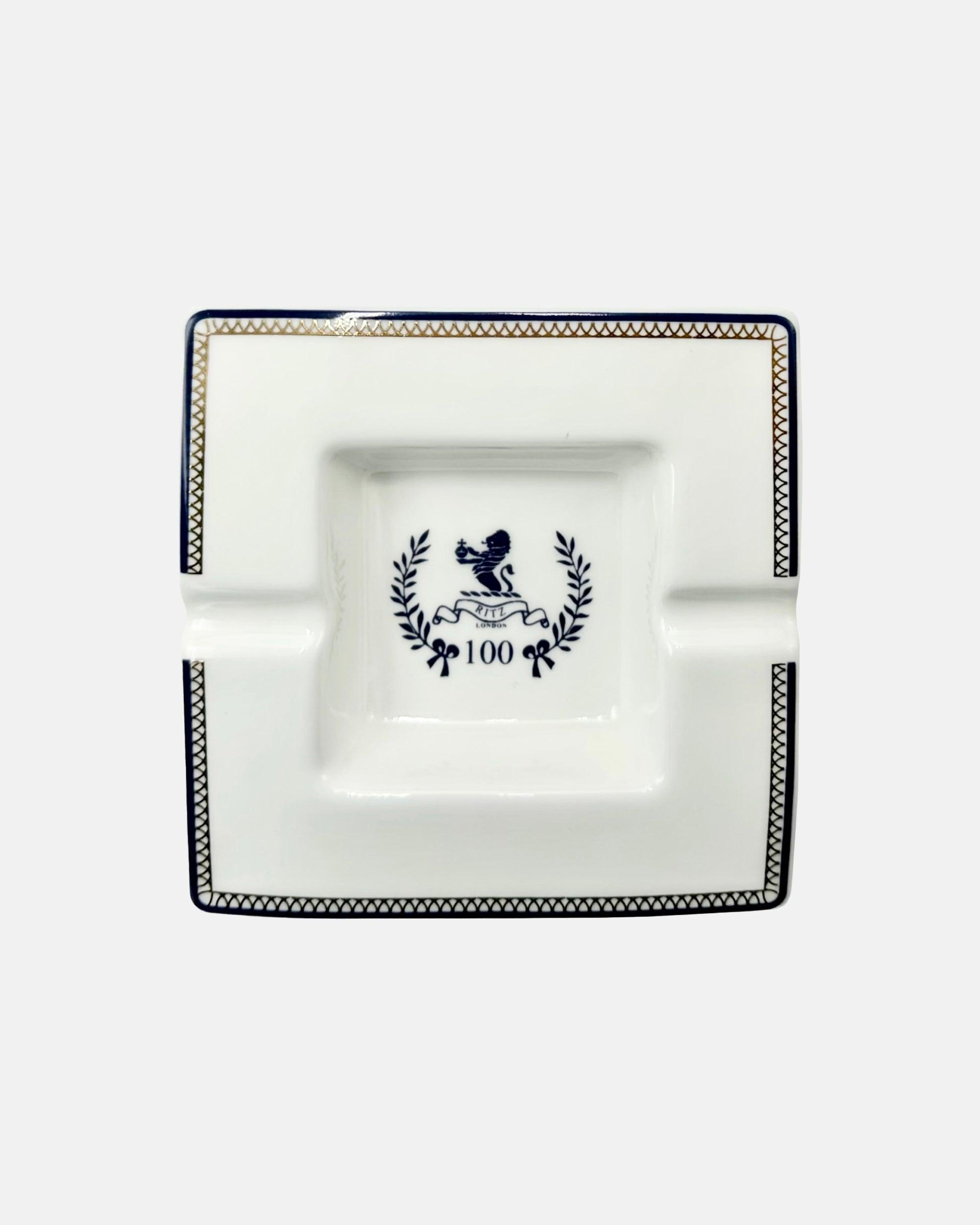 Vintage Ritz London Hotel 100 Year Anniversary Porcelain Ashtray
