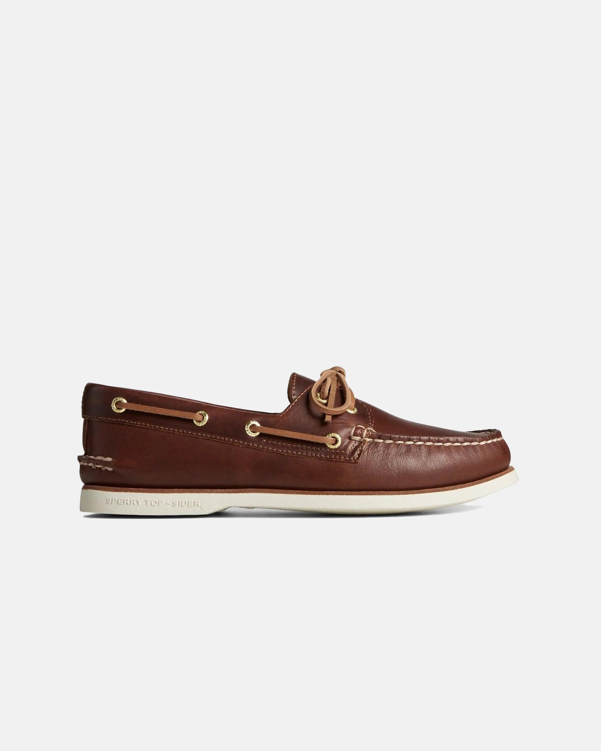 Beige Authentic Original Gold Cup 2-Eye Boat Shoe
