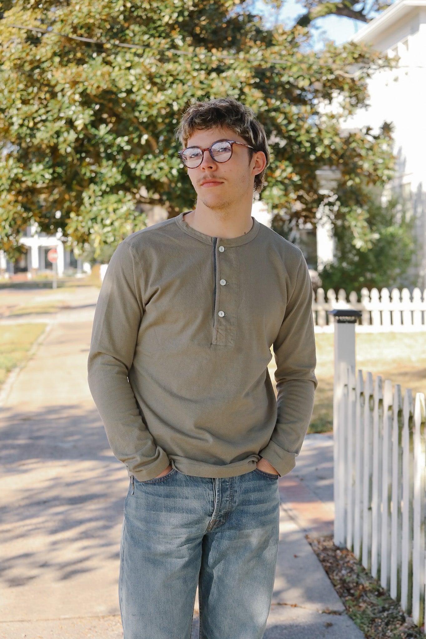 13oz Freenote Cloth Henley Long Sleeve-Fog