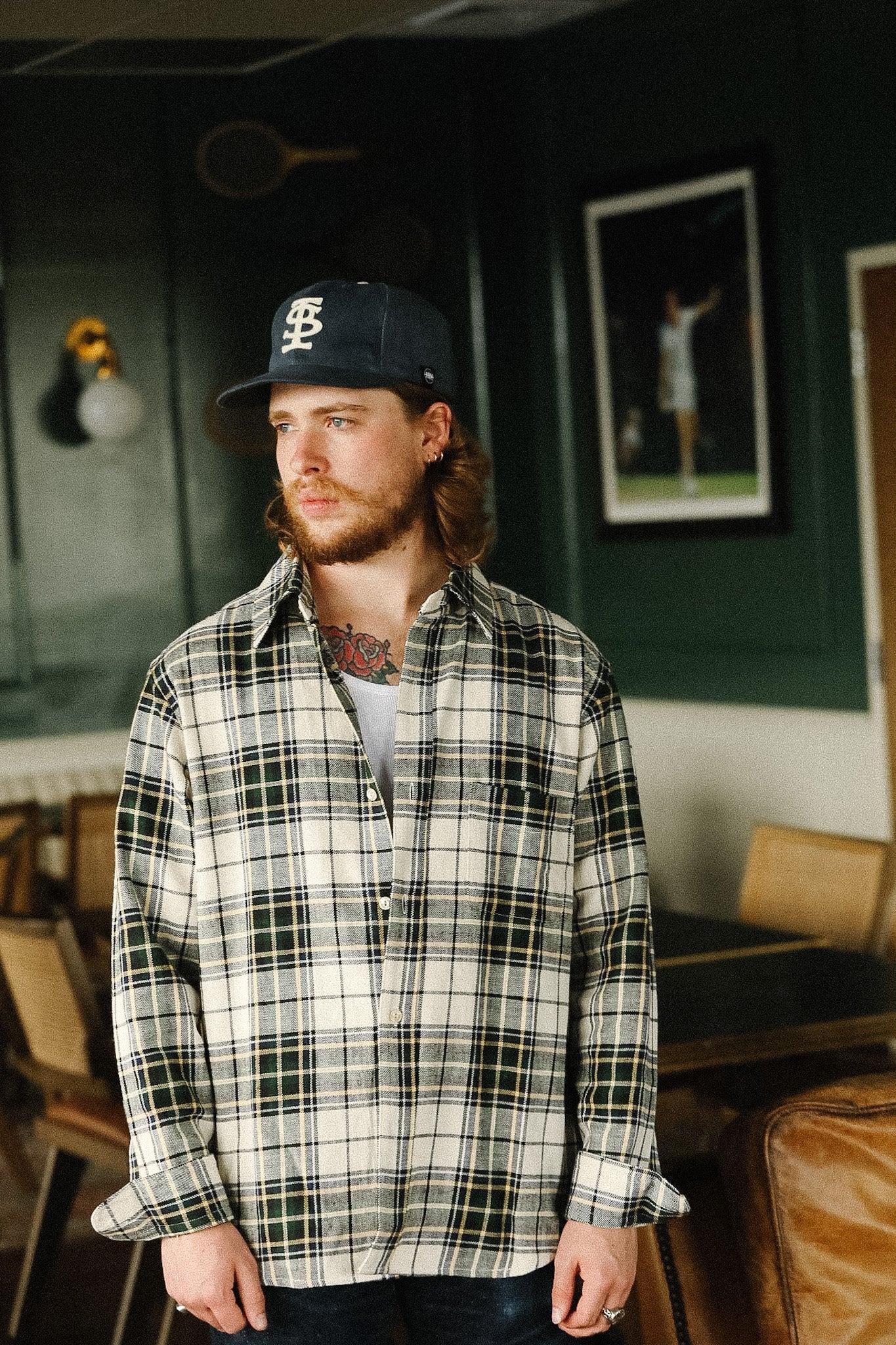 ANM Oxford Shirt -Green/Cream Flannel