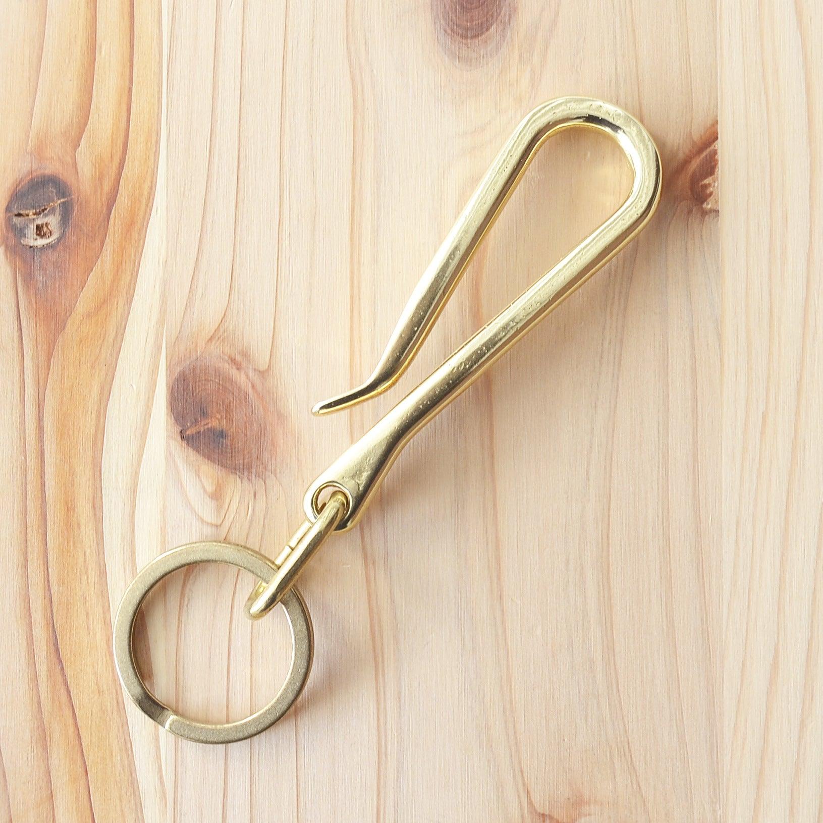 BR725F Sand Casted Key Hook With Flat Ring- Brass