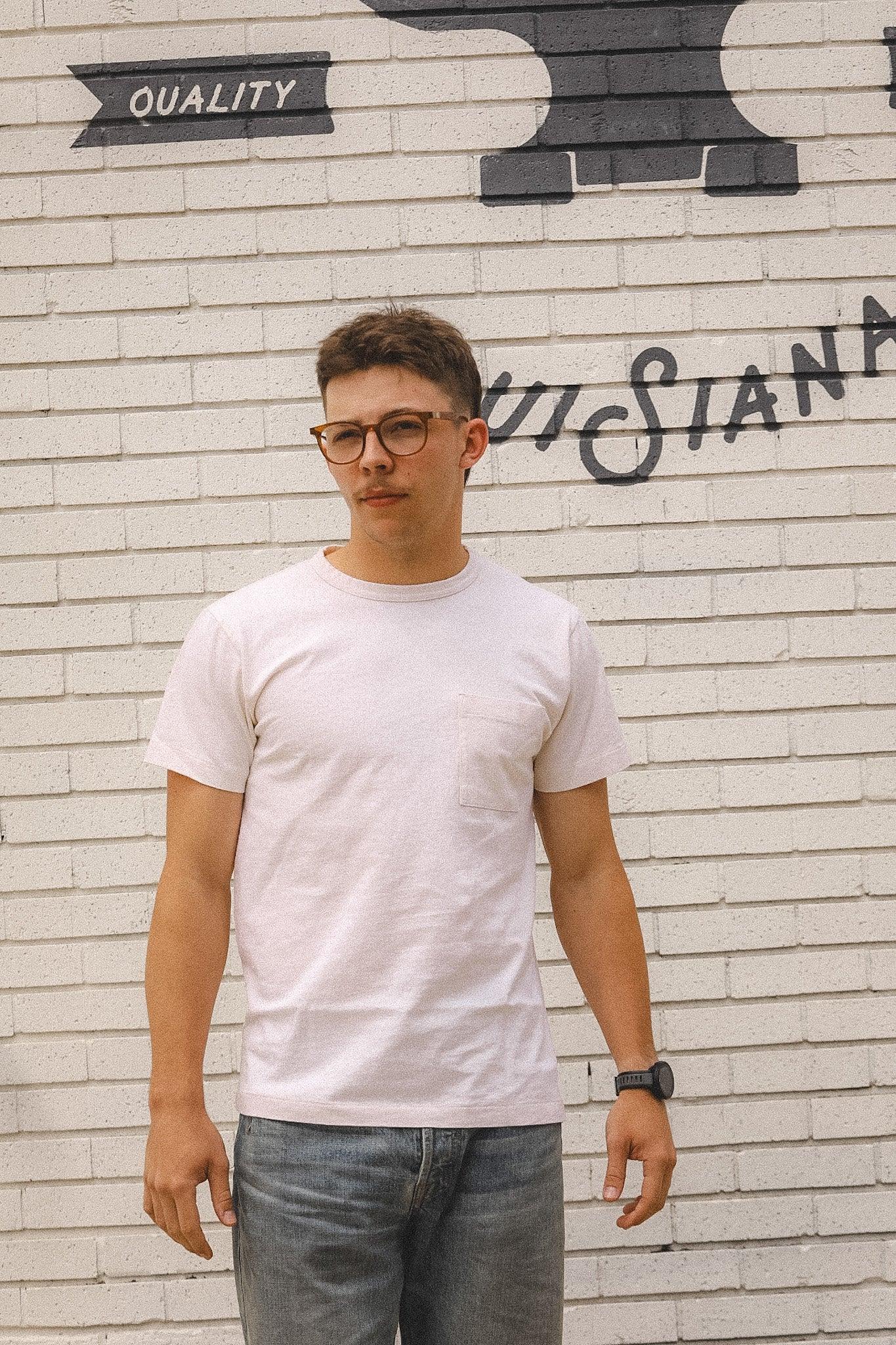 Dehen 1920 Heavy Duty Single Pocket Tee-Natural