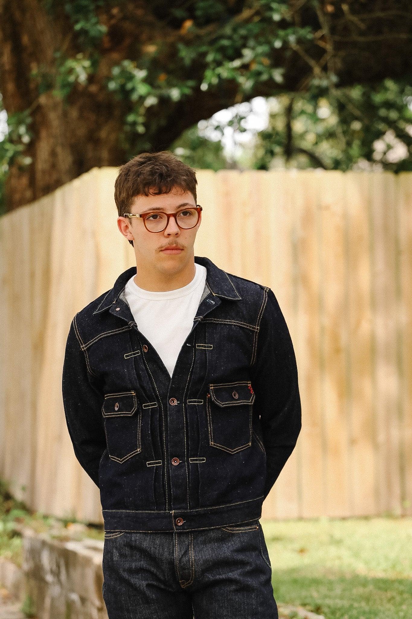 IHJ-163-IND Iron Heart 14oz Cotton/Linen Denim Type II Jacket - Indigo