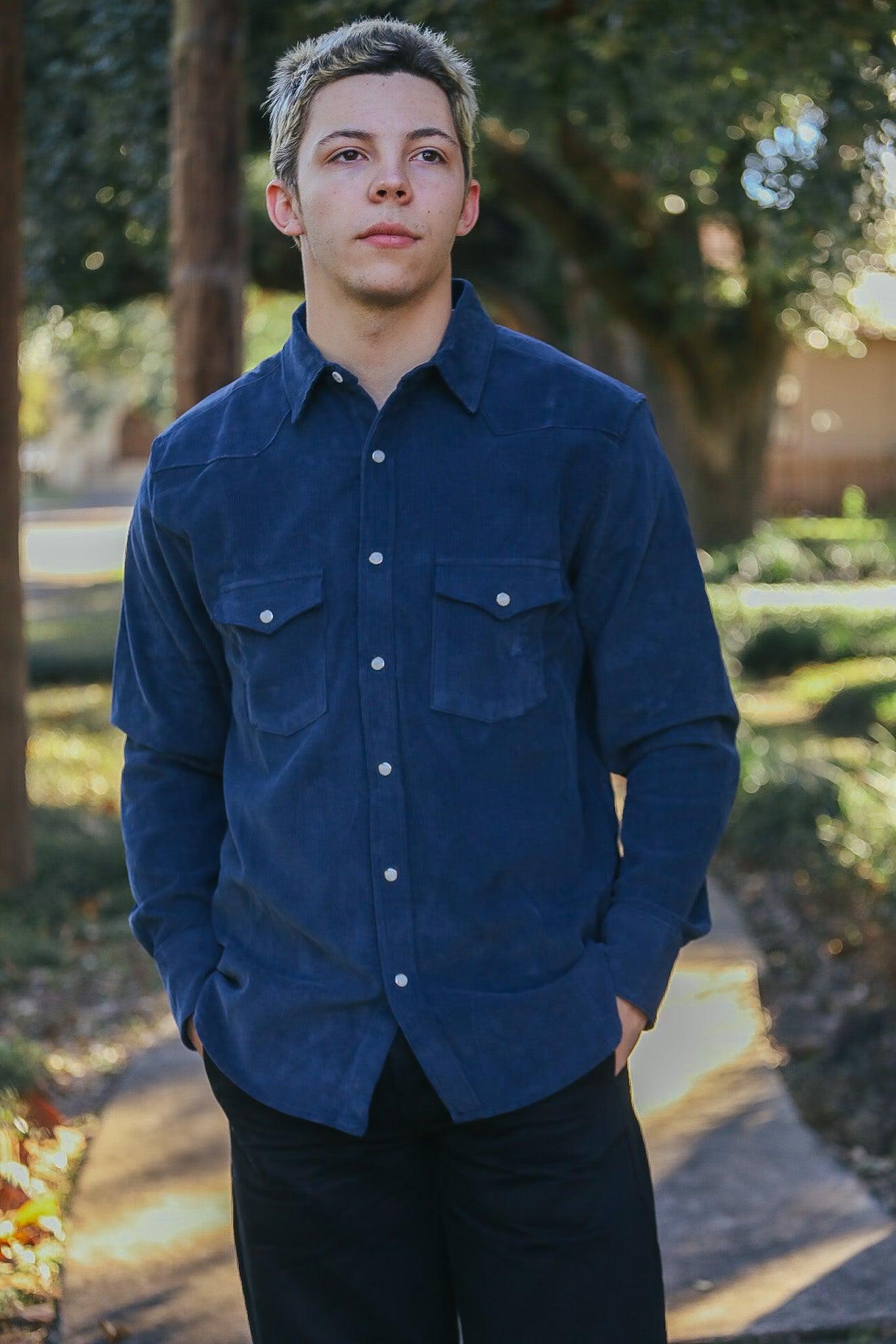 Heavyweight Corduroy Western- Navy
