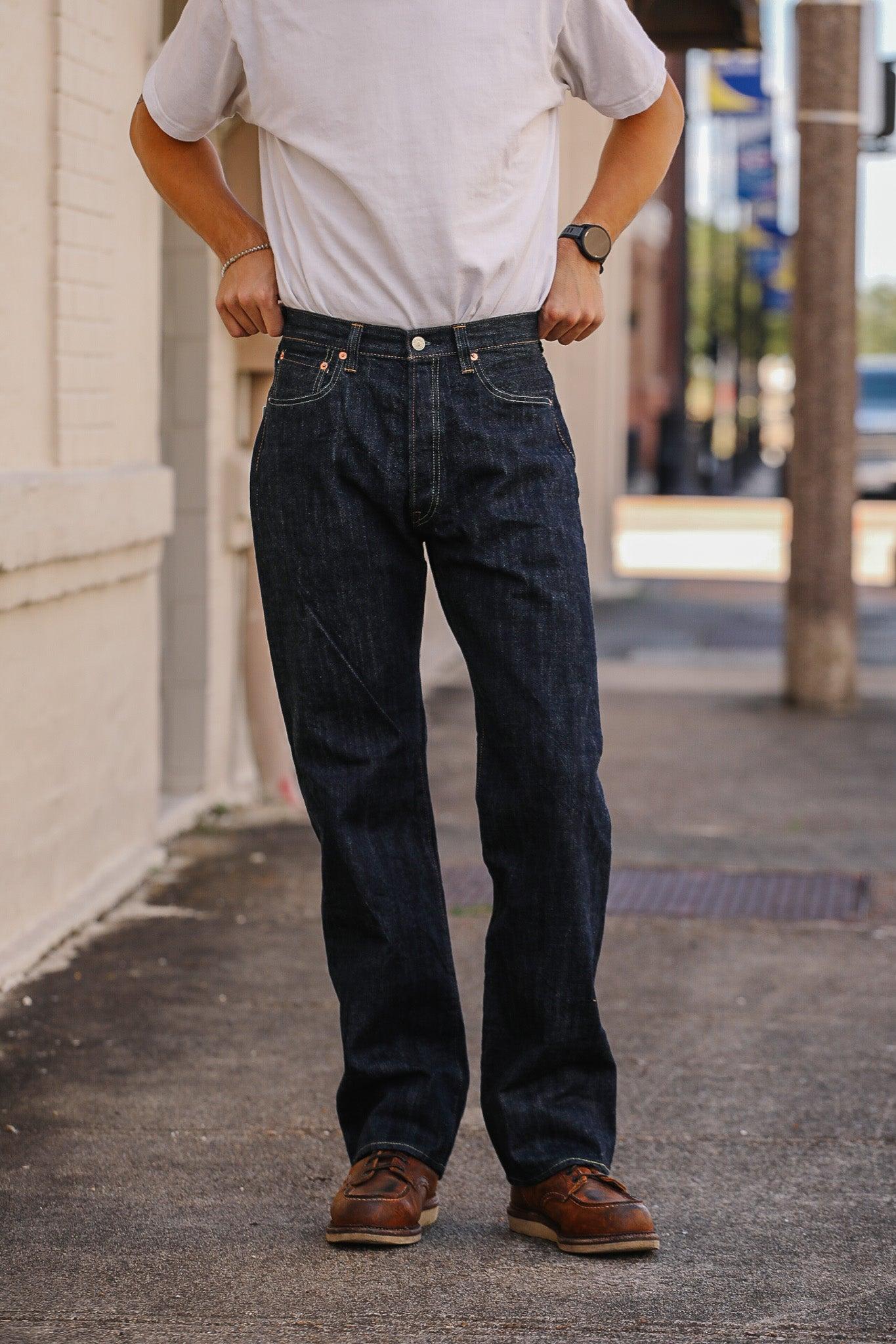 F143 FOB Factory Selvedge Straight 5P Jeans- Indigo