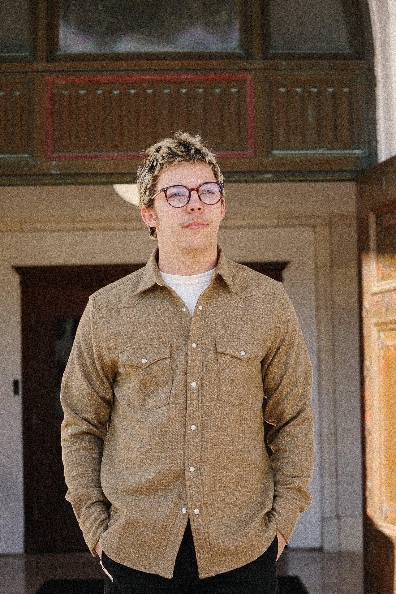 Houndstooth Flannel - Moss