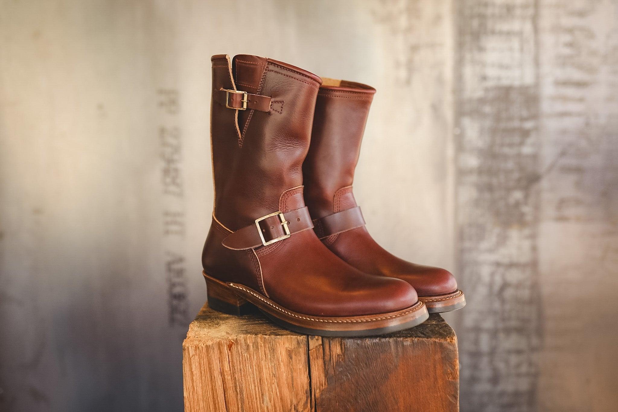 LK-003 John Lofgren Wabash Engineer Boots- Burgundy Horween CXL