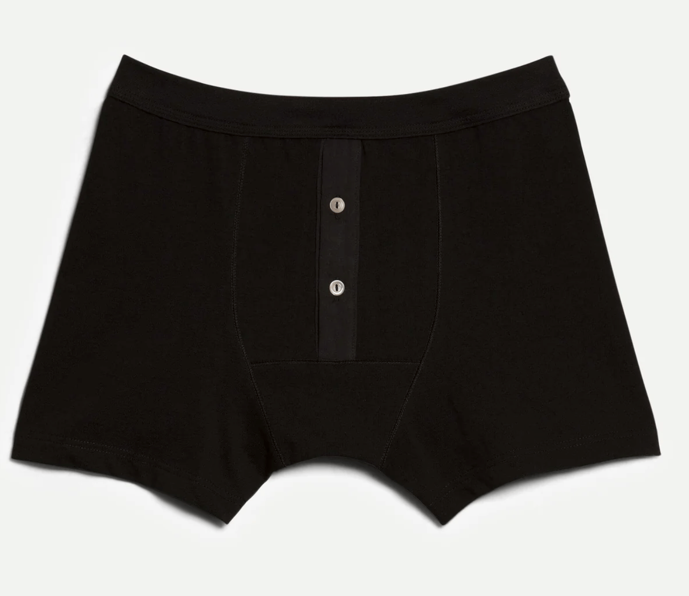 255 Merz b. Schwanen Loopwheeled Midd-Weight Button Fly Boxer- 99 Deep Black