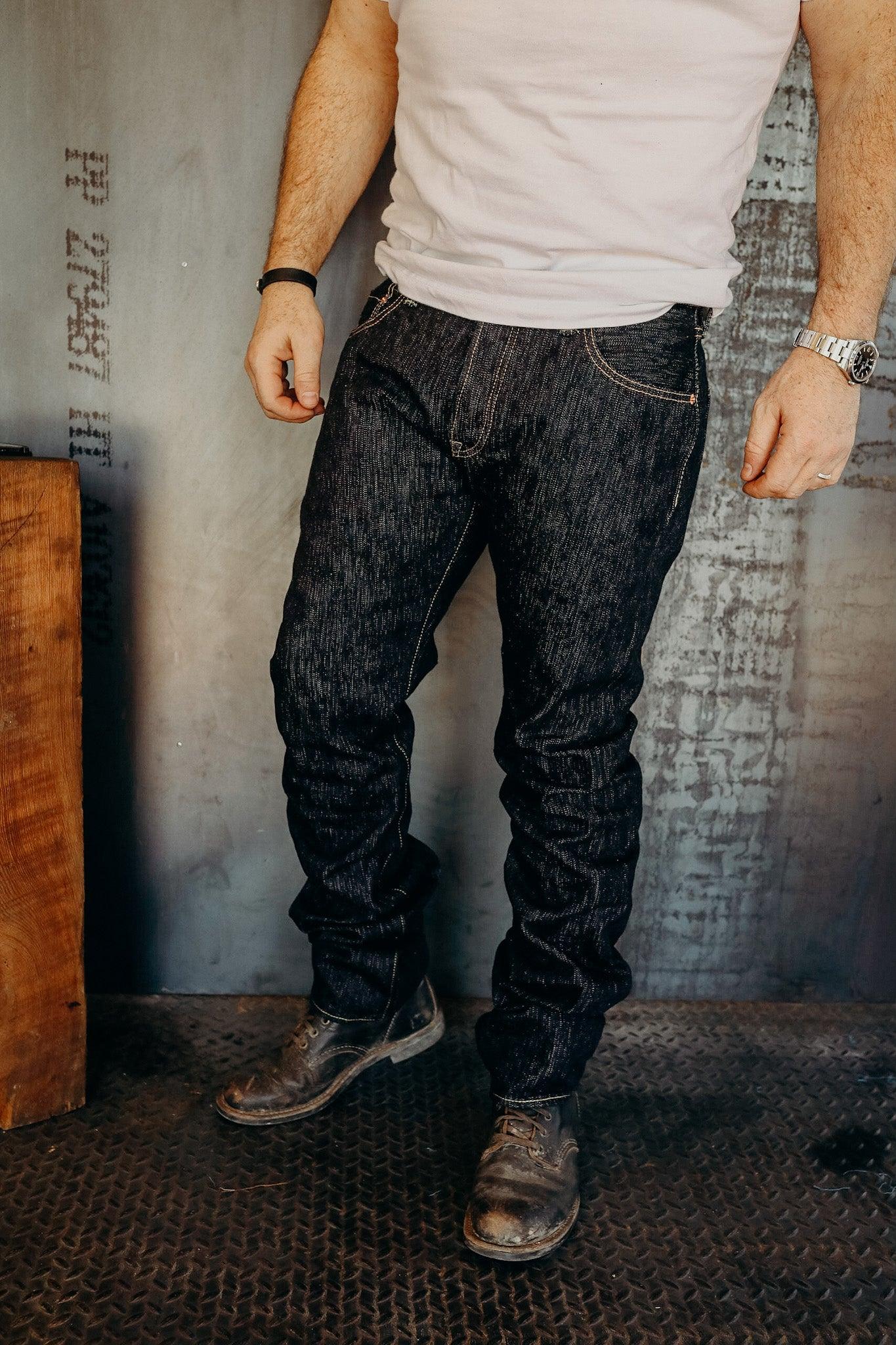 16oz Slubby Selvedge Denim Slim Tapered Cut Jeans - Indigo IH-777S-SLB