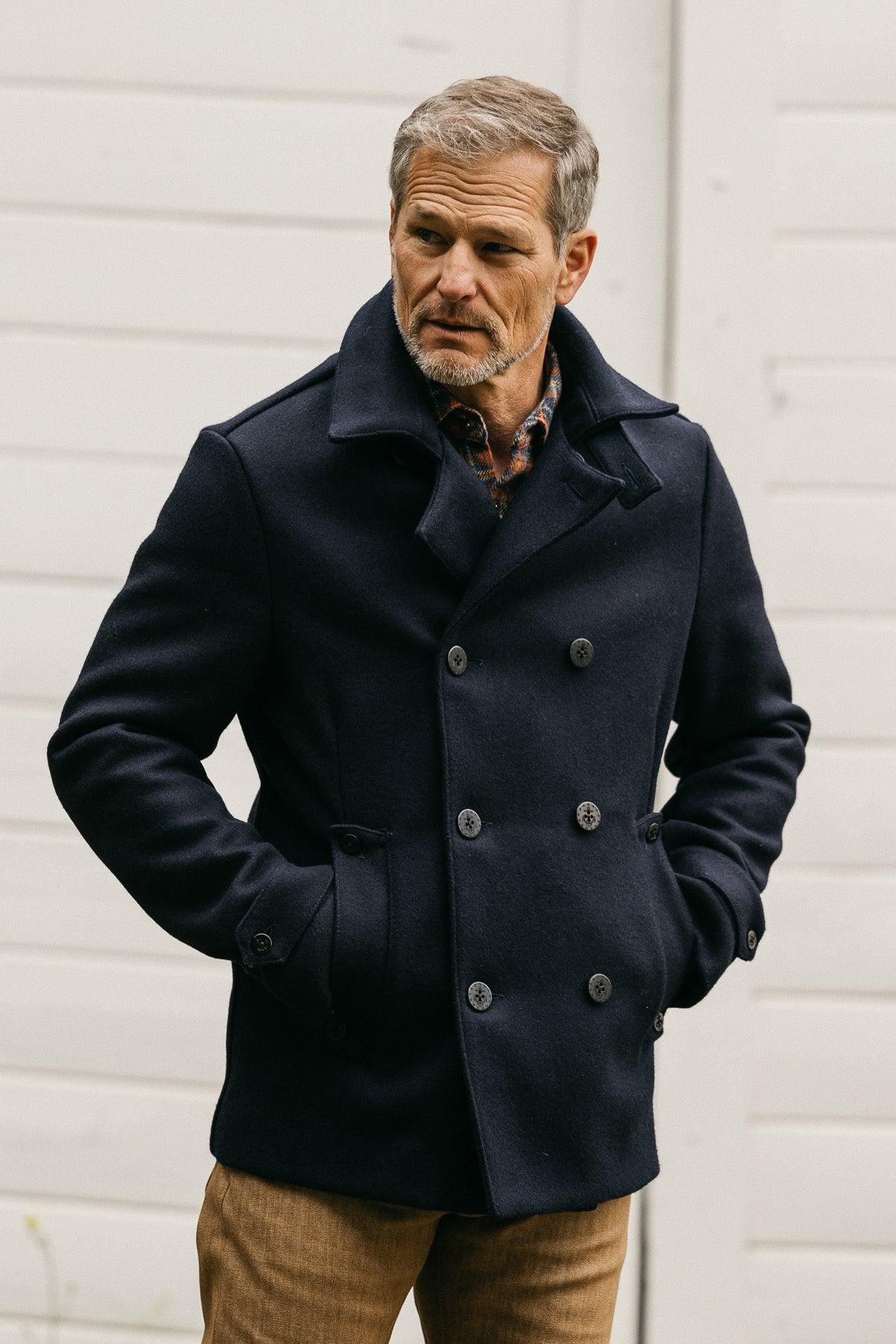 The Mallet Peacoat 21oz Melton Wool - Navy