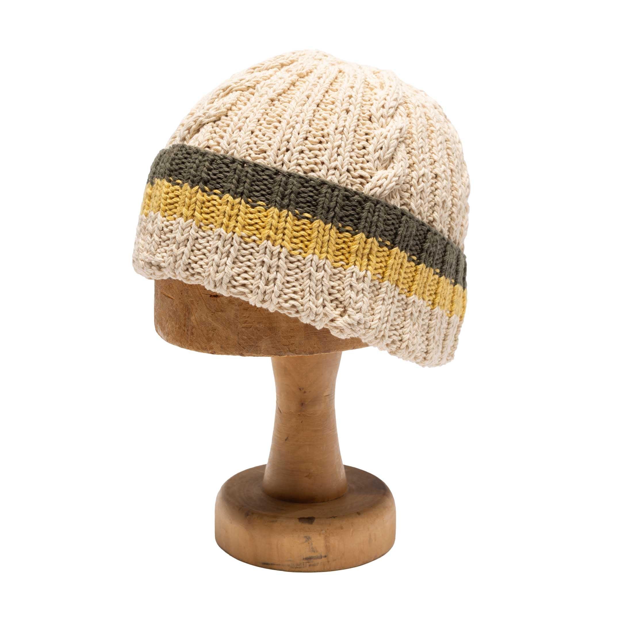 22F Rib & Cable Hat Ecru
