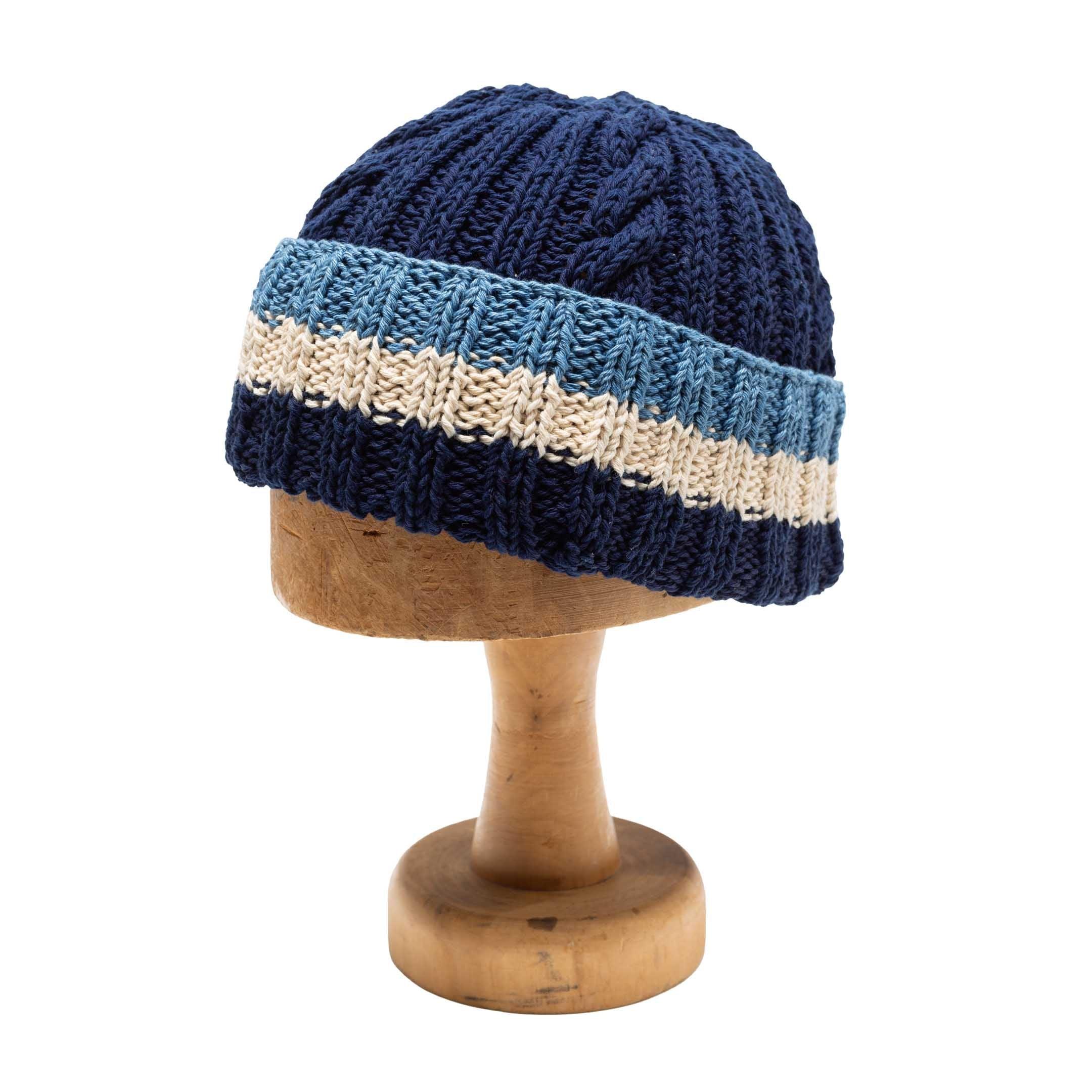 22F Rib & Cable Hat Marine