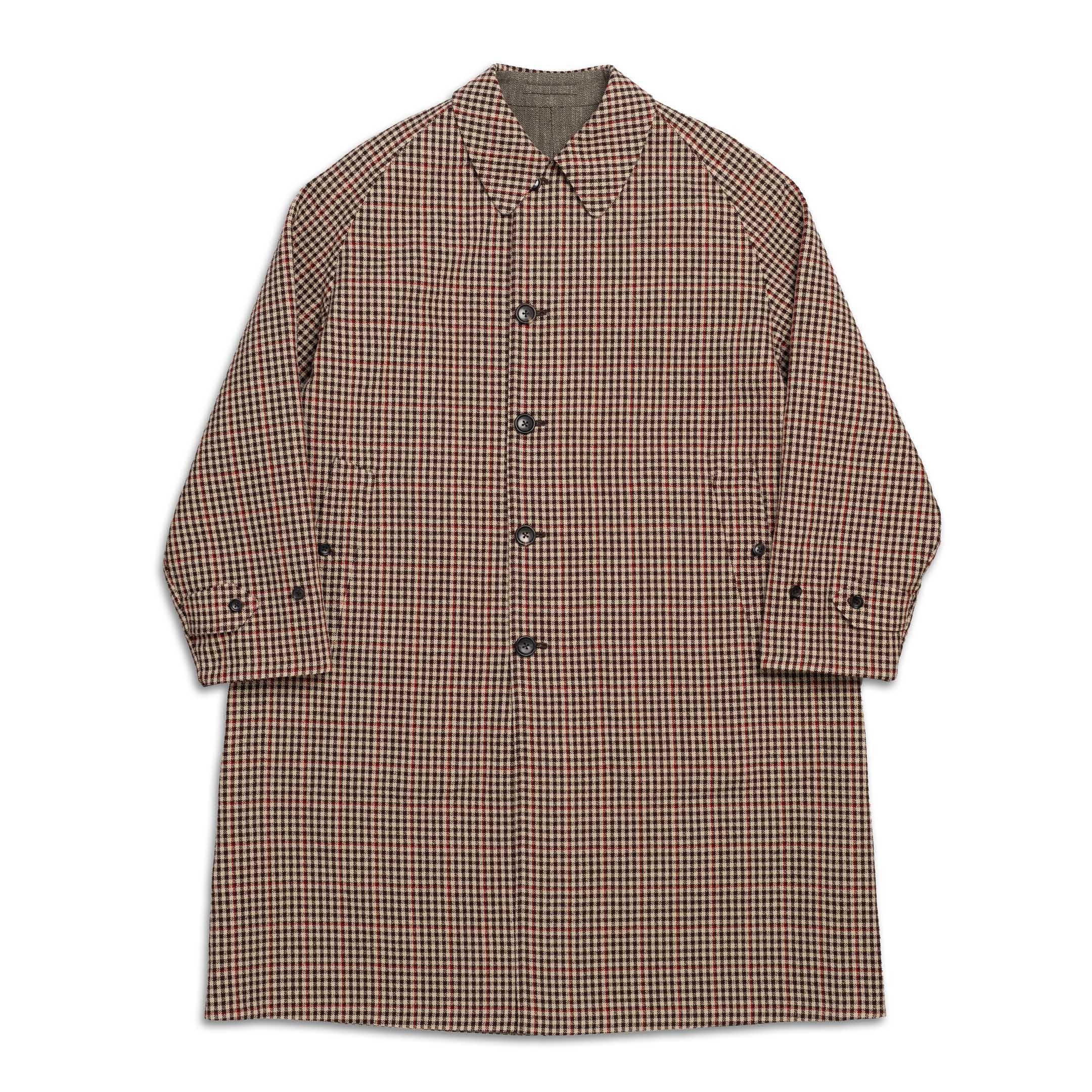 Single Raglan 35 Reversible Coat Beige Check