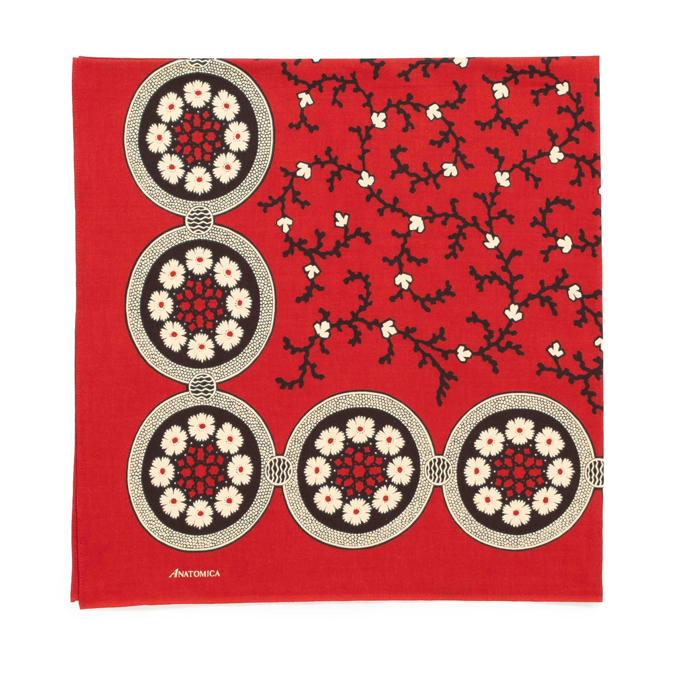 Six Petal Flower Bandana Red