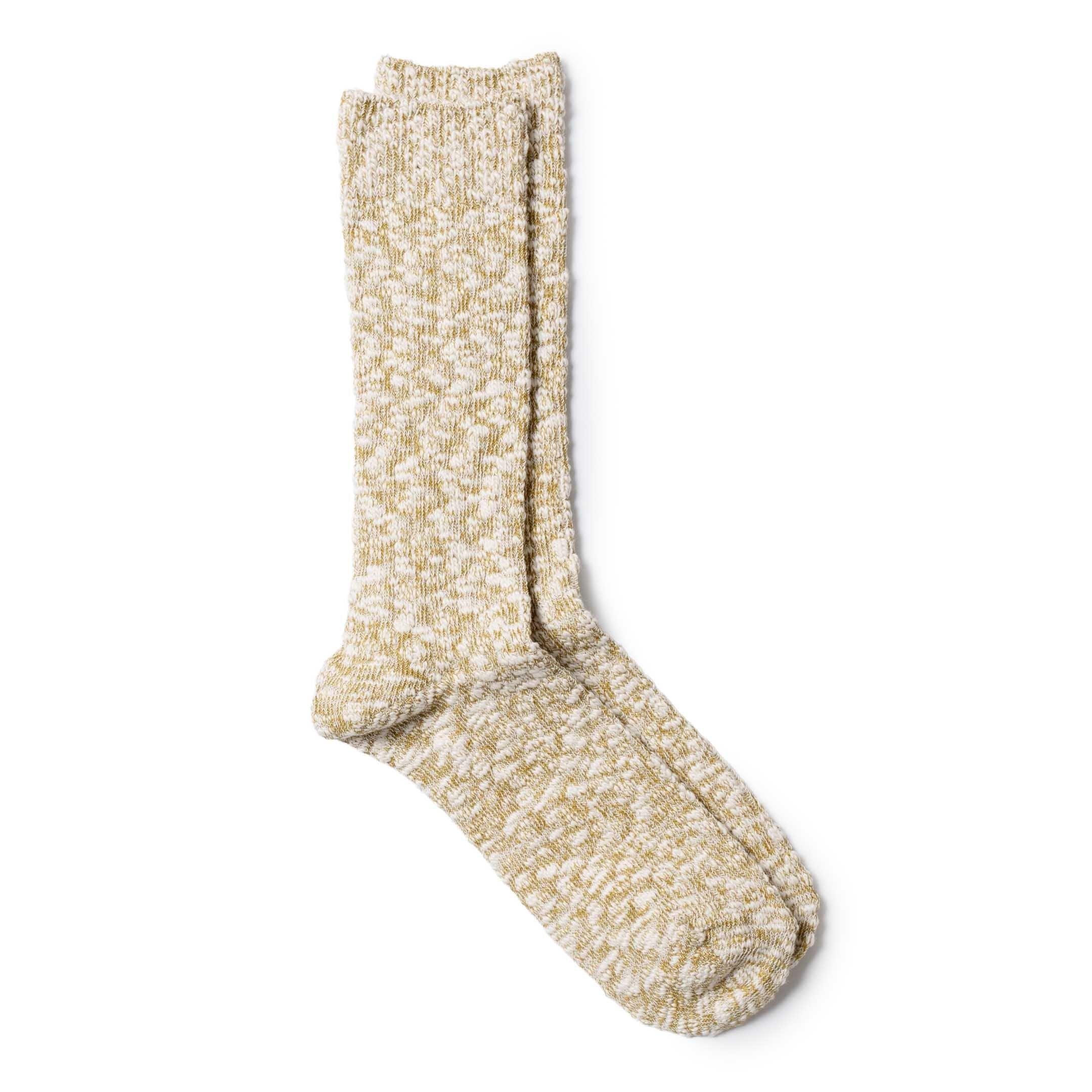 Light Slub Crew Sock Khaki