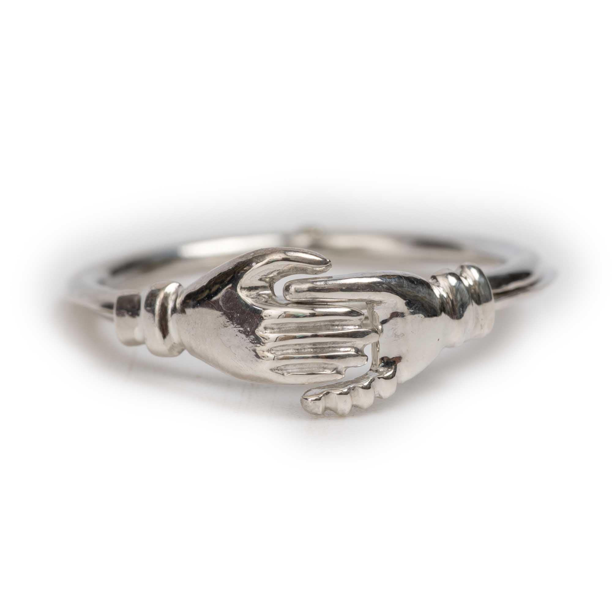 Handshake Gimmel Sterling Silver Ring