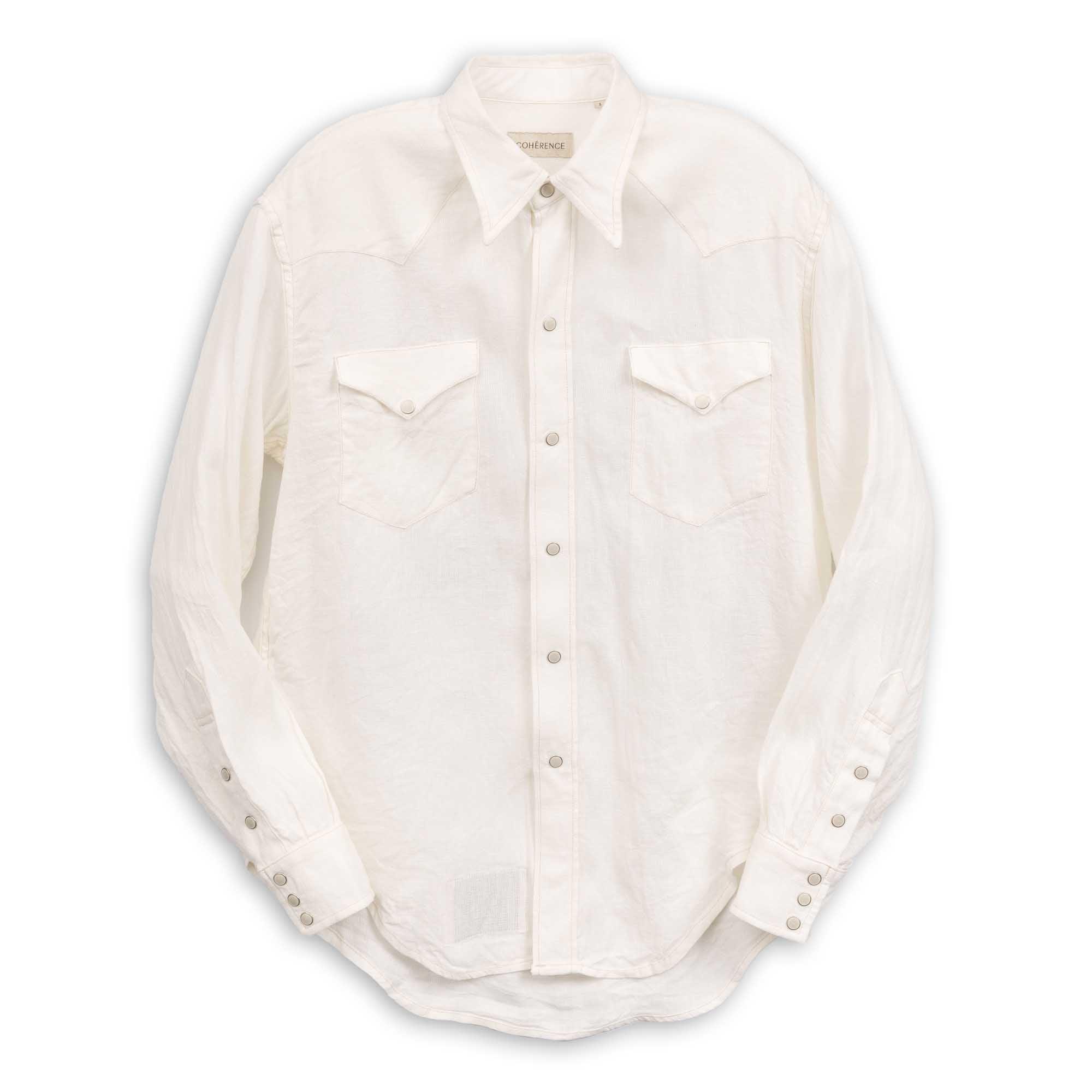 Coherence Abiquiu Western Shirt Aerocloth Linen Ivory