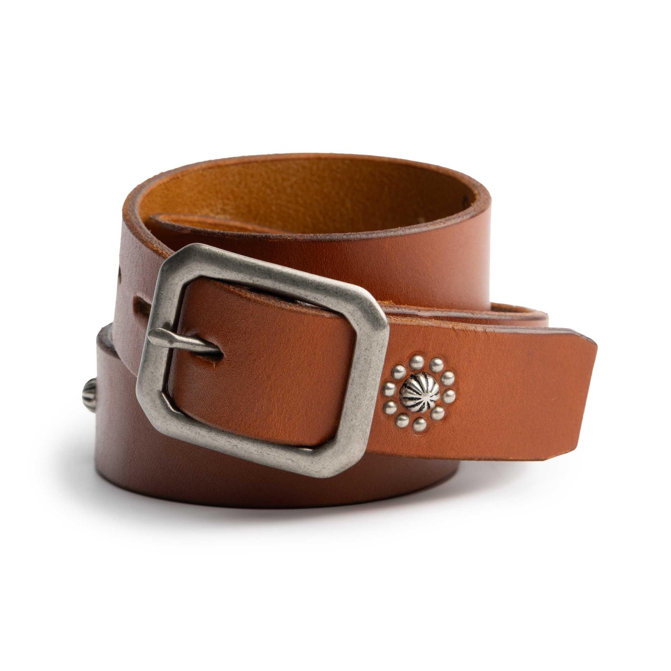 Zip Stevenson Umbrella Stud Belt HTC Brown