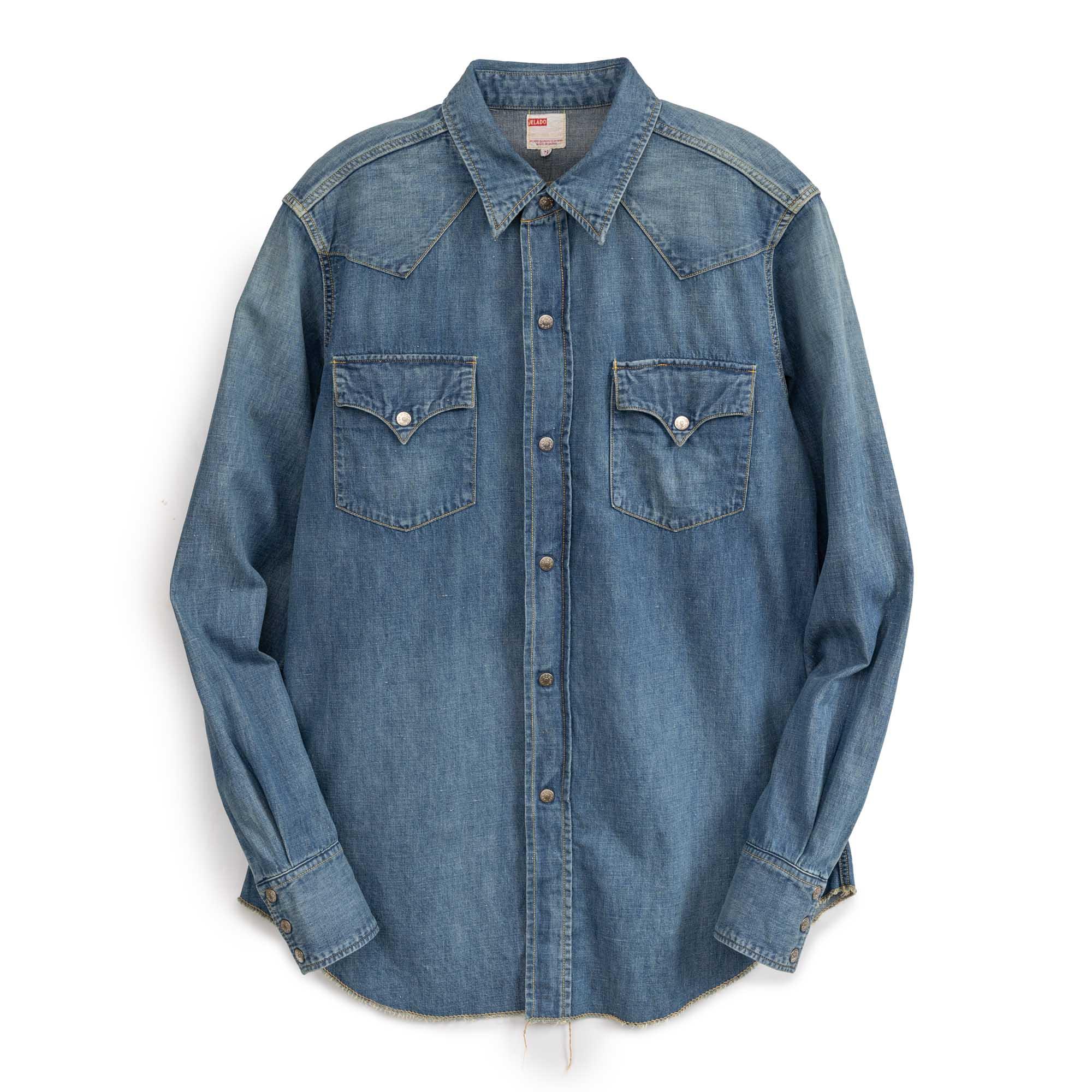 Vaquero Denim Western Shirt Faded Indigo