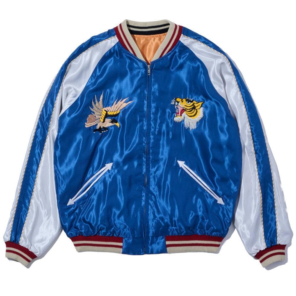 Mid 1950s Style Souvenir Jacket Tiger Head x Japan Map