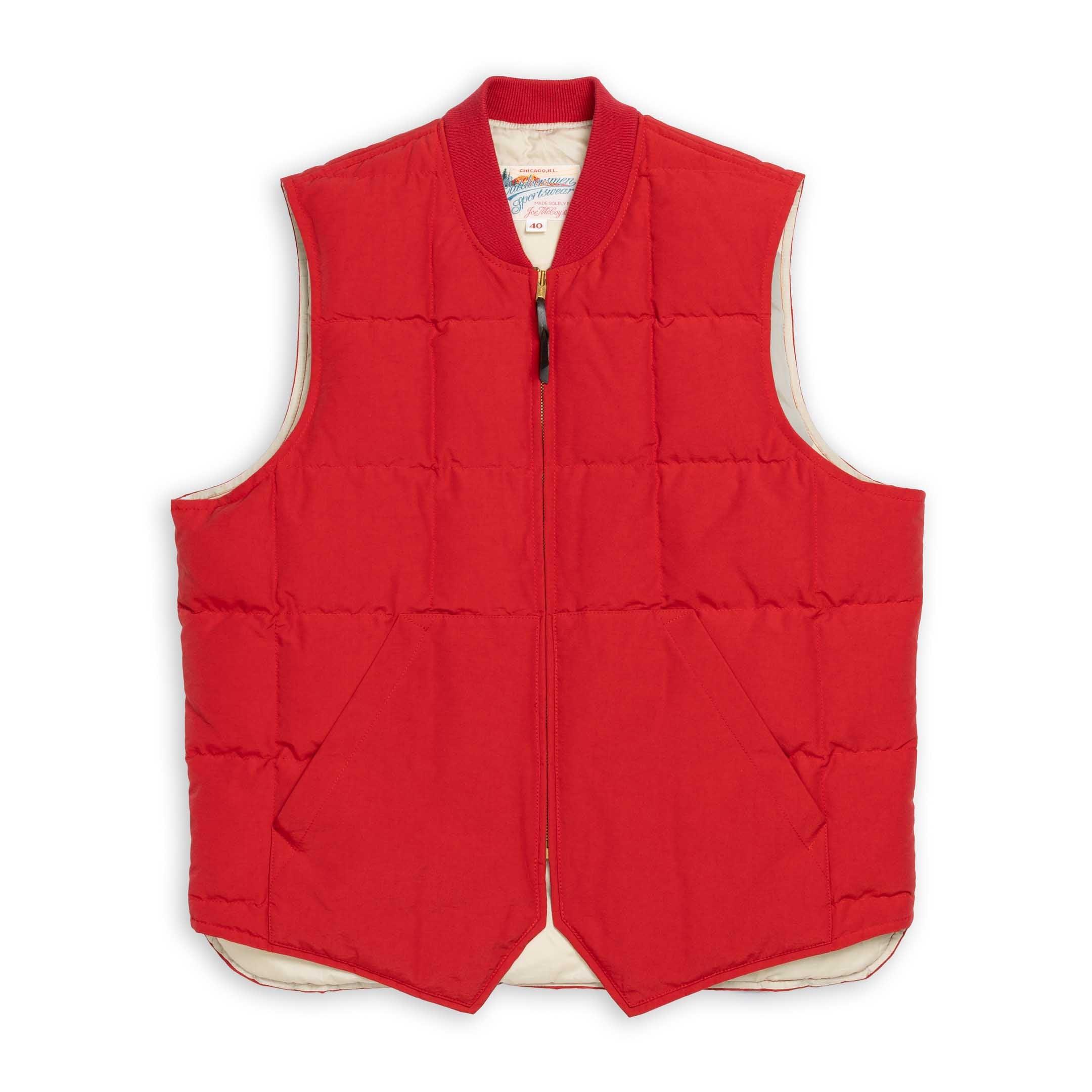 Cotton/Nylon Down Vest Red