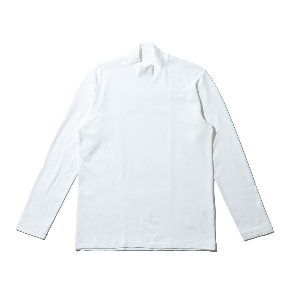Mock Neck Tee L/S White