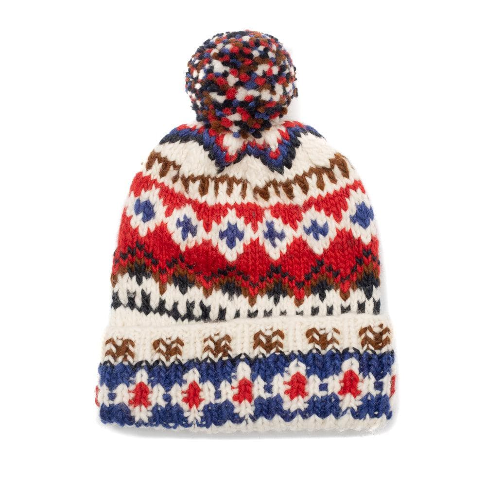 Double Cuff Cap Fair Isle #3 Ivory #3