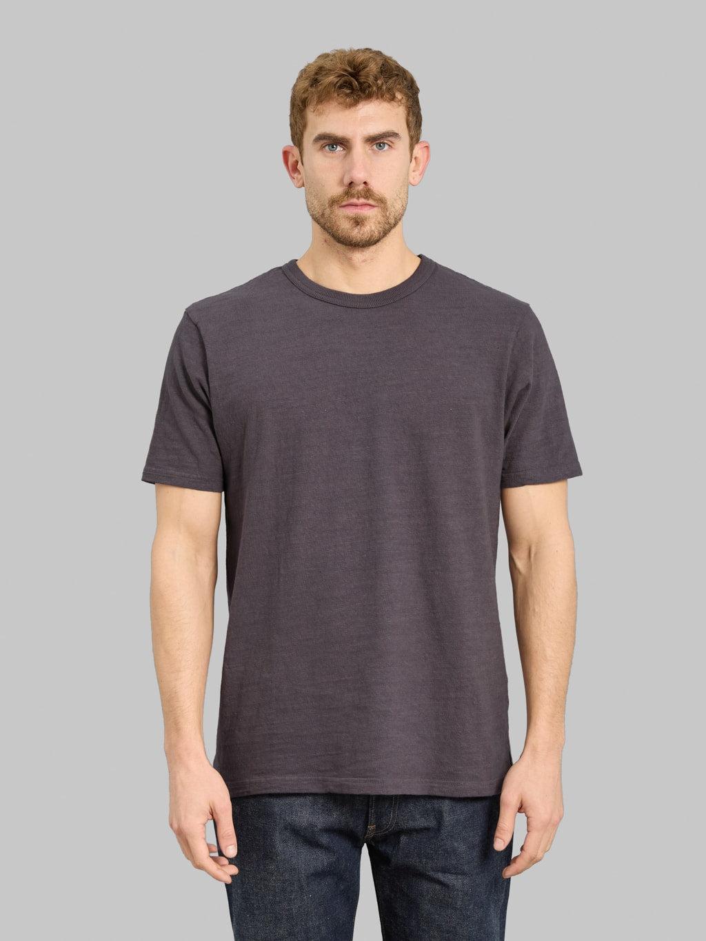 No.8 Slub Nep Short Sleeve T-Shirt Purple Navy