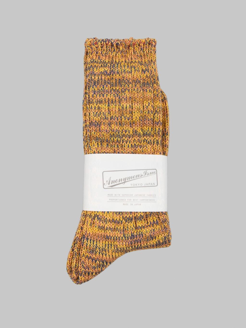 5 Colour Mix Crew Socks Yellow
