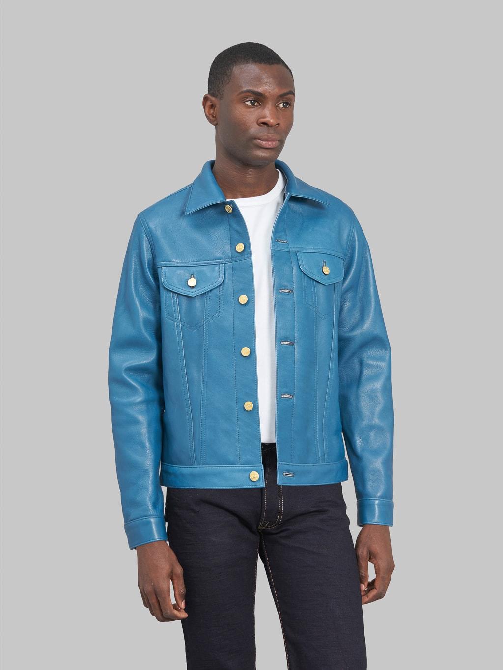 Western Pioneer Indigo Dyed Horsehide Jacket