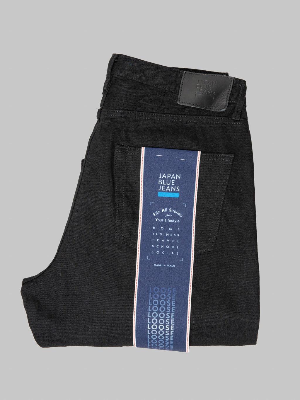 J514 14oz US Cotton Circle Loose Straight Black Jeans