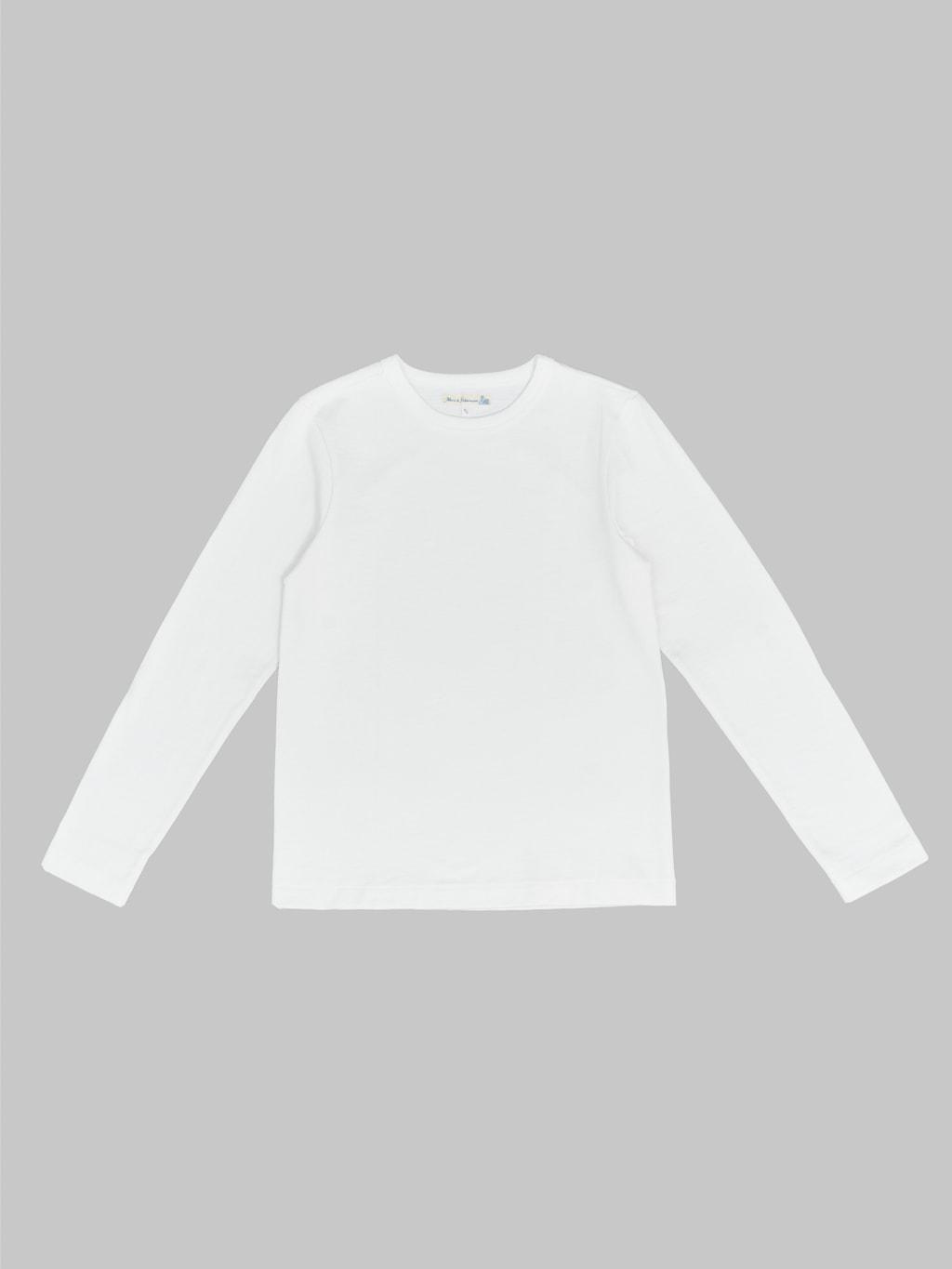 2S18 Super Heavyweight 13.4oz Long Sleeve Crewneck Loopwheeled Relaxed Fit T-Shirt White