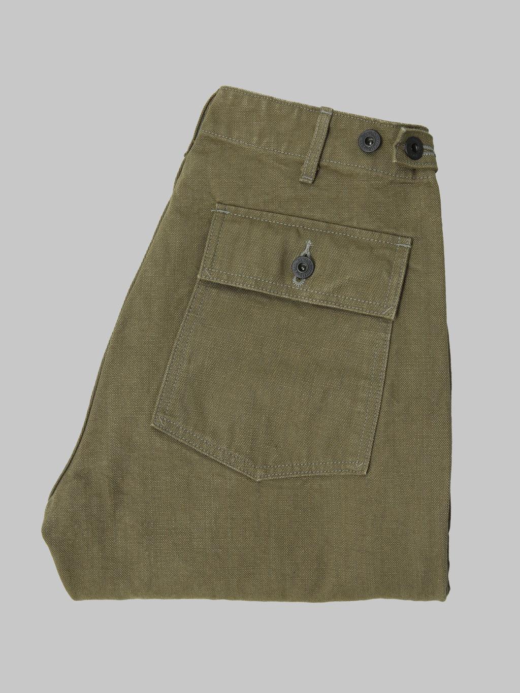 207 HOX-OLB "Sulfur Dye Heavy Oxford" 13oz Baker Pants Olive Brown