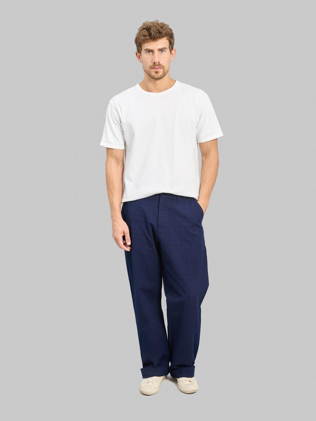 SJAP26-ARS Indigo Sashiko Lattice Trousers
