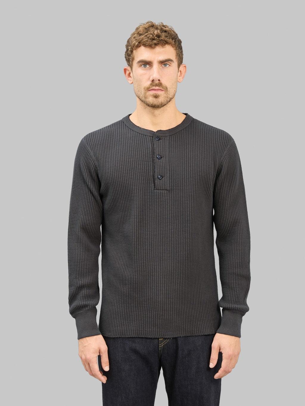Thermal Big Waffle Henley T-Shirt Steel Grey