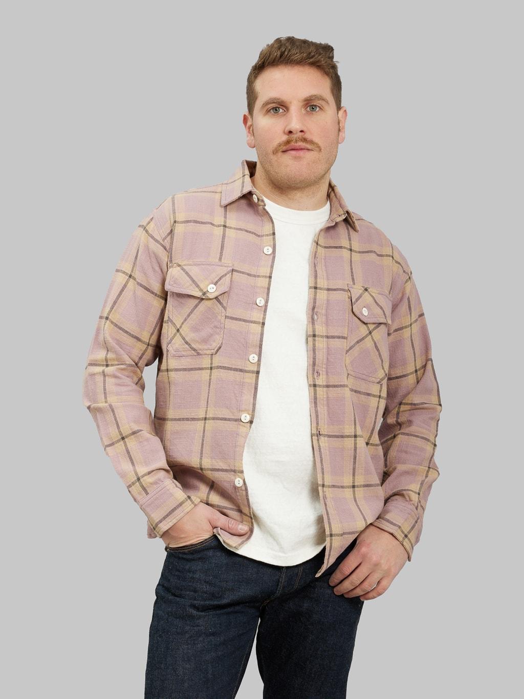 Crosscut Flannel Mauve Slub Check